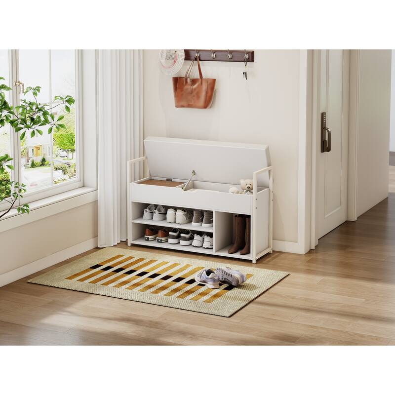 39"Shoe Storage Bench with Cushion