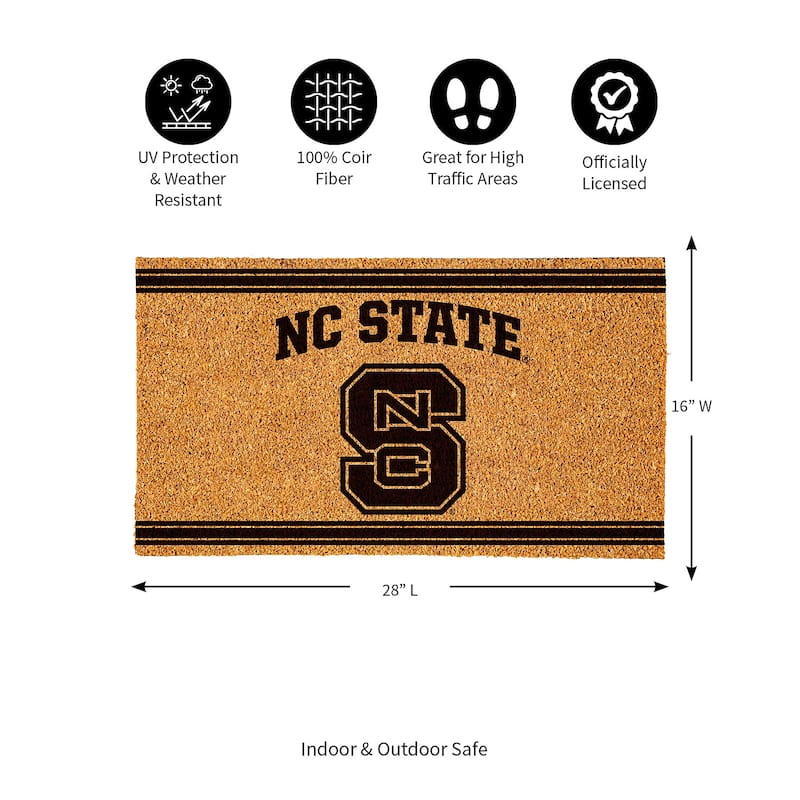 North Carolina State University Monochrome Indoor/Outdoor Coir Door Mat