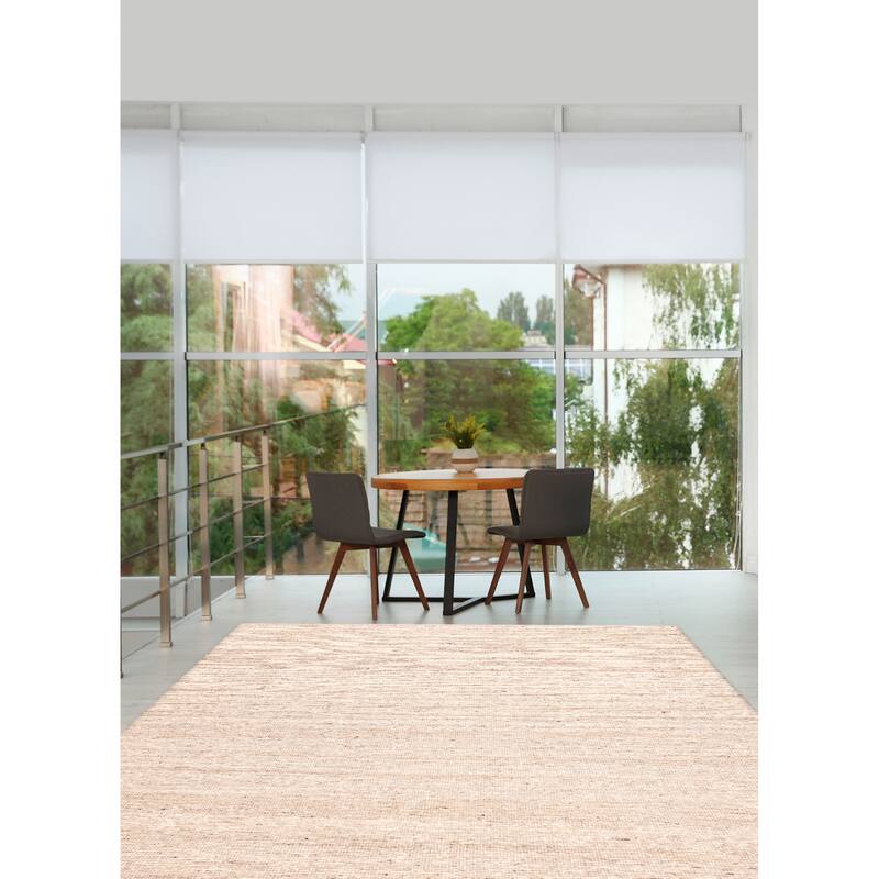 ECARPETGALLERY Braid weave Sienna Cream, Taupe Wool Kilim - 9'0 x 11'10