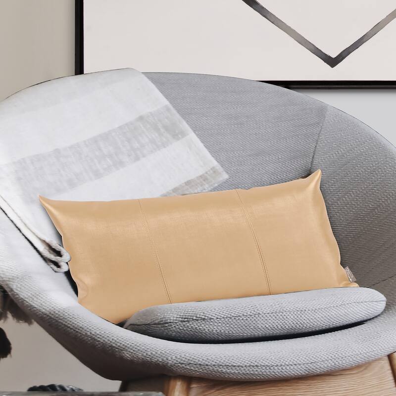Allan Andrews Metallic Faux Leather Luxe Throw Pillow