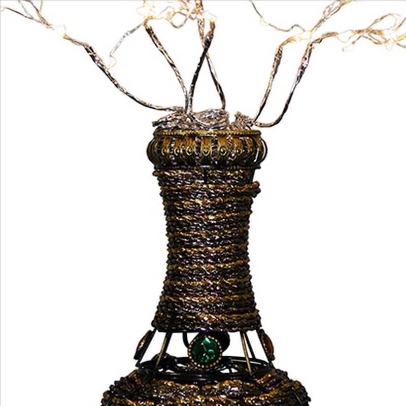 Tree Table Lamp with Aluminum Wire and Multiple LED - 20 H x 11 W x 11 L Inches