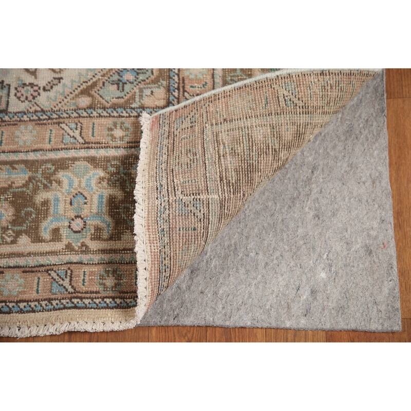 Hand Knotted Oriental 100% Wool Carpet Traditional Medallion Pink Tabriz Area Rug - 9' 7'' X 6' 7''