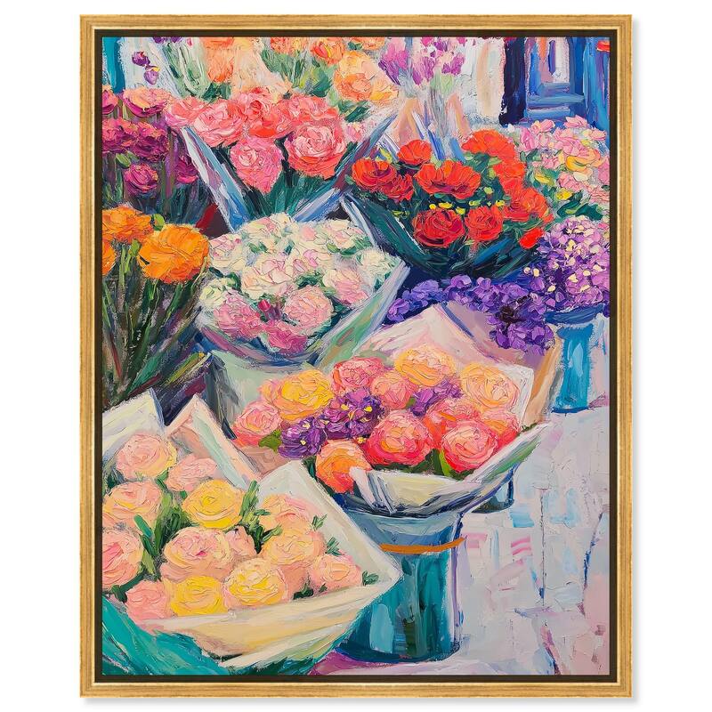 Market Blooms II Canvas by Art Remedy - 30" x 36" - Gold