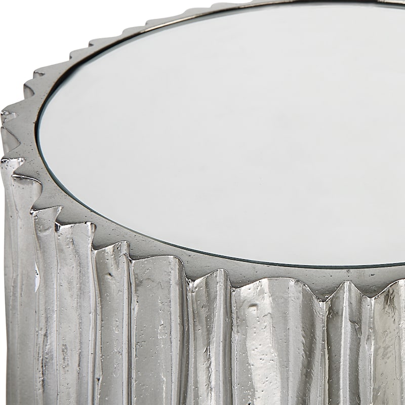 Uttermost Echo Modern Nickel Drink Table - 11"W x 23"H x 11"D