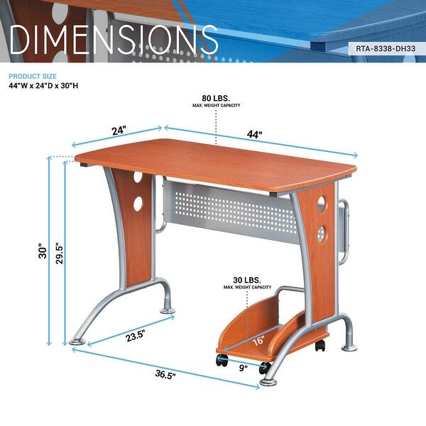 Computer Caddy Table Techni Mobili Modern Computer Desk With Mobile CPU Caddy - Bed Bath ...
