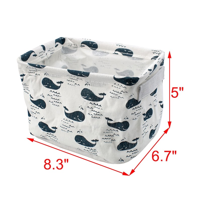Household Fabric Whale Pattern Makeup Storage Bin Basket Closet Box Container - 21 x 17 x 13cm