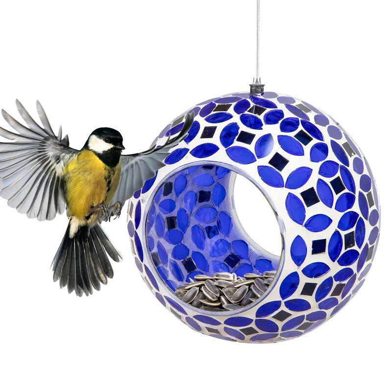 Sunnydaze Mosaic Fly-Through Hanging Bird Feeder