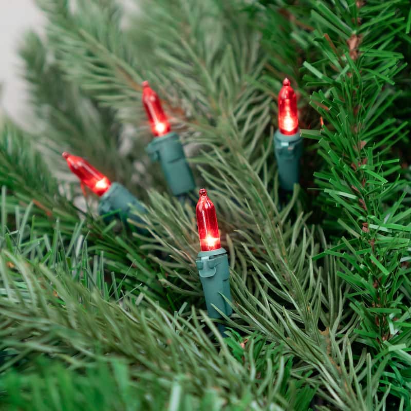 100-Count Red LED Mini Christmas Lights - 33 ft Green Wire - 33'
