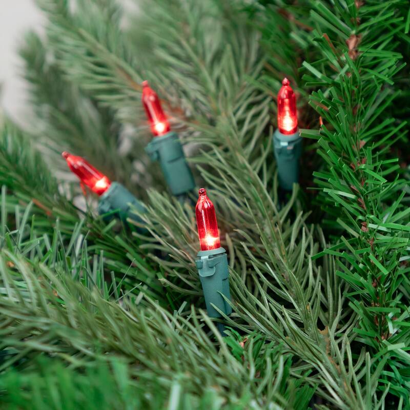 50-Count LED Mini Christmas Lights - 16.25 ft Green Wire - 16.25'