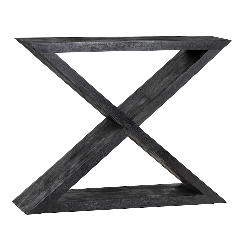 44 in. Black Solid Wood Accent_Console_Sofa Table