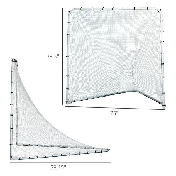 Soozier 6' x 6' Folding Lacrosse Goal, Backyard Lacrosse Net with Steel Frame, Lacrosse Training Equipment