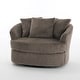 preview thumbnail 41 of 54, Oversized 43" W Plush Corduroy Recessed Arm Swivel Barrel Chair
