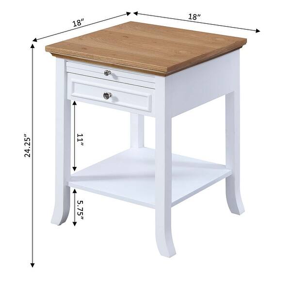Convenience Concepts American Heritage Flip Top End Table in Black Wood