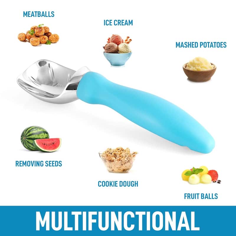 Zulay Kitchen Ice Cream Scoop With Soft Easy Grip Handle