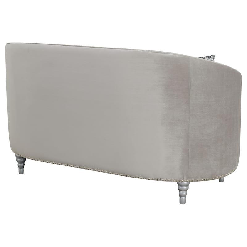Avonlea Upholstered Sloped Arm Sofa Grey Velvet
