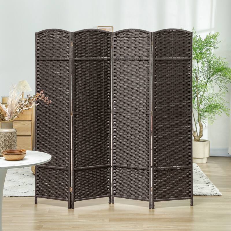 HOMCOM Room Divider, 4 Panel Folding Privacy Screen, 5.6' Tall Freestanding Partition