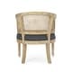 preview thumbnail 10 of 24, Roomfitters Natural Rattan Barrel Accent Chair, Cane Woven Backrest with Upholstered Seat