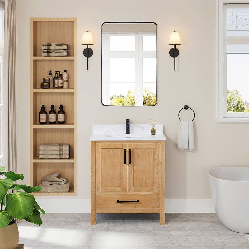 Shannon Bath Vanity with Composite Stone Countertop and Mirror