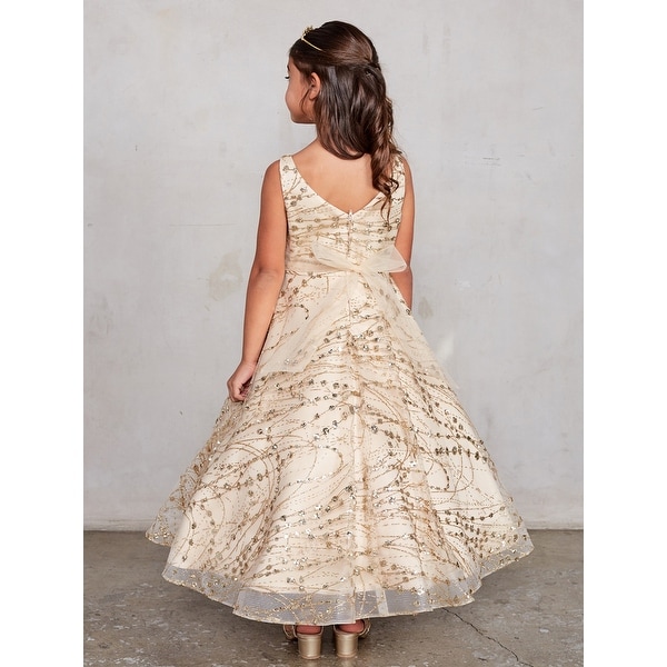 gold junior bridesmaid dresses