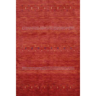 Gabbeh Indian Rug Handmade Orange Tribal Wool Carpet - 4'5" x 6'5"