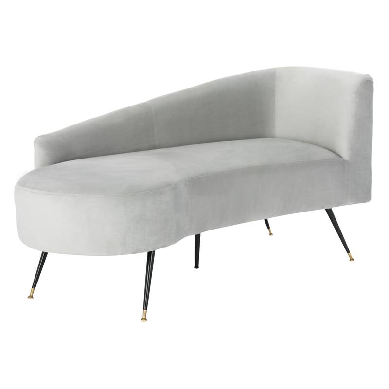 SAFAVIEH Helgrit Black/Gold Velvet Retro Glam Settee - 57.5" W x 27" D x 28" H - 58Wx27Dx28H