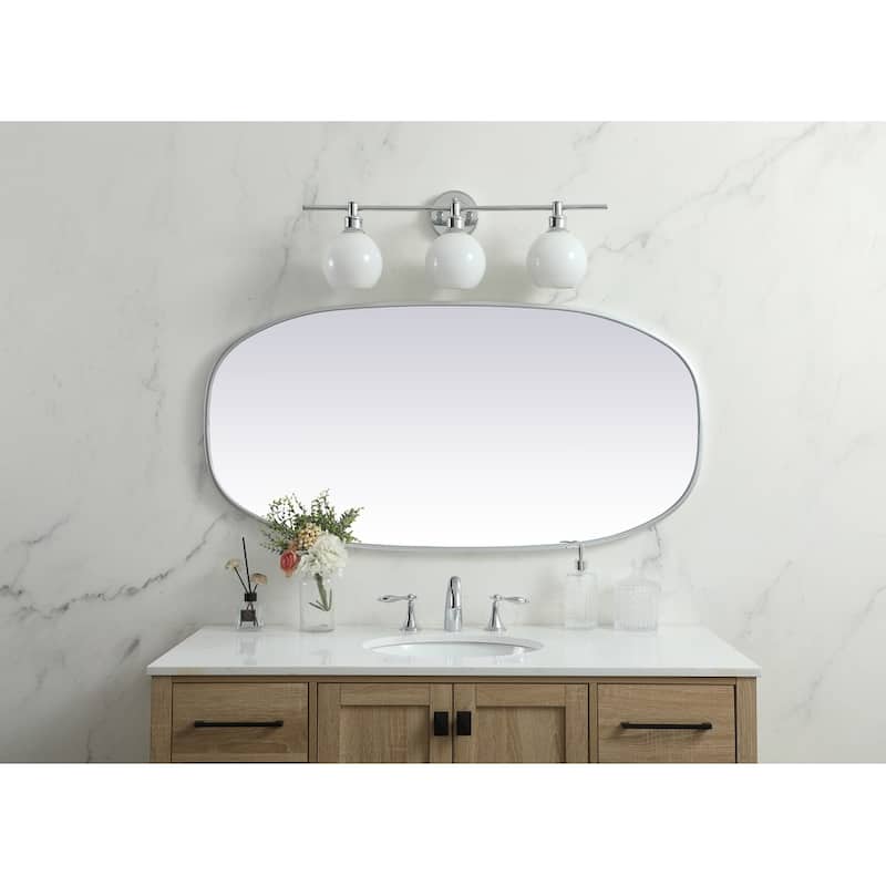 Indigo Home Metal Frame Oval Mirror 24x48 Inch