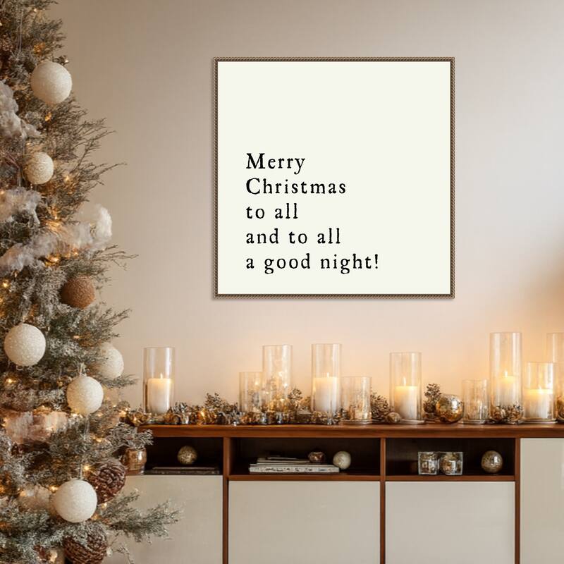 Merry Christmas To All by Amanti Art Portfolio Framed Canvas Wall Art Print