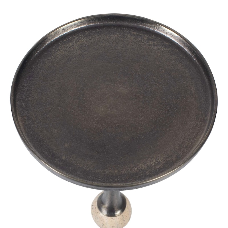 Copper Grove Dark Bronze Travertine Iron Round Accent Table