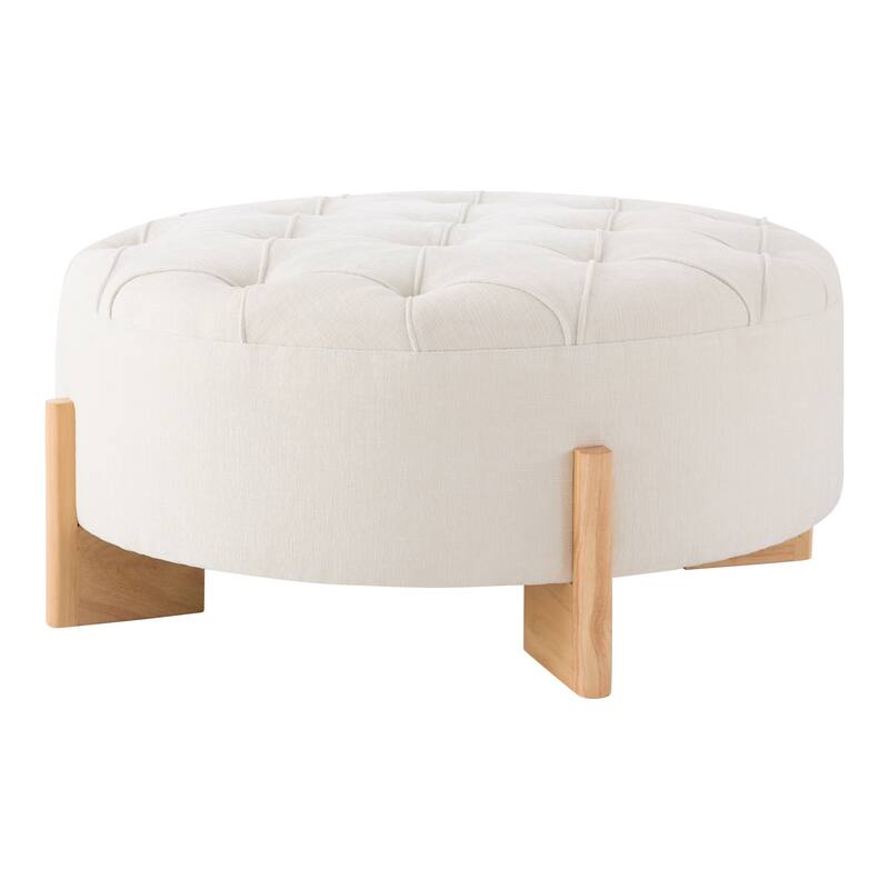 Modern Round Tufted Ottoman
