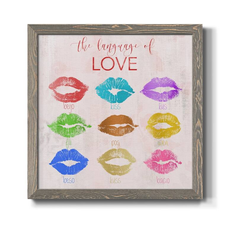 Rainbow Kiss-Premium Framed Canvas - Ready to Hang - 34.5x34.5 - Grey