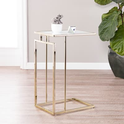 SEI Furniture Colbi Glass-Topped C-Table