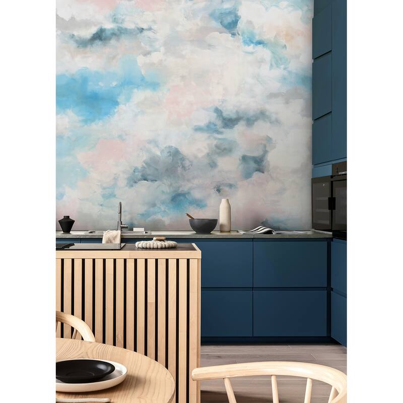 WallPops Scott Living Nimbus Blue Self Adhesive Mural - N/A