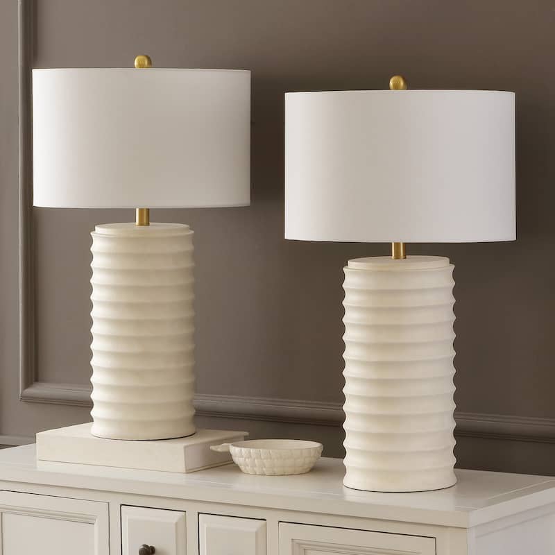 SAFAVIEH Lighting Teruyo Grey LED Table Lamps (Set of 2) - 16"x16"x28.5" - 16"W x 16"D x 29"H