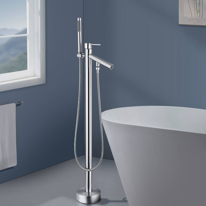 Topcraft Floor Mounted Bathtub Filler with Handheld Showerhead