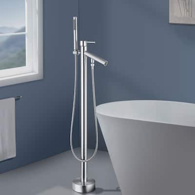 Topcraft Floor Mounted Bathtub Filler with Handheld Showerhead