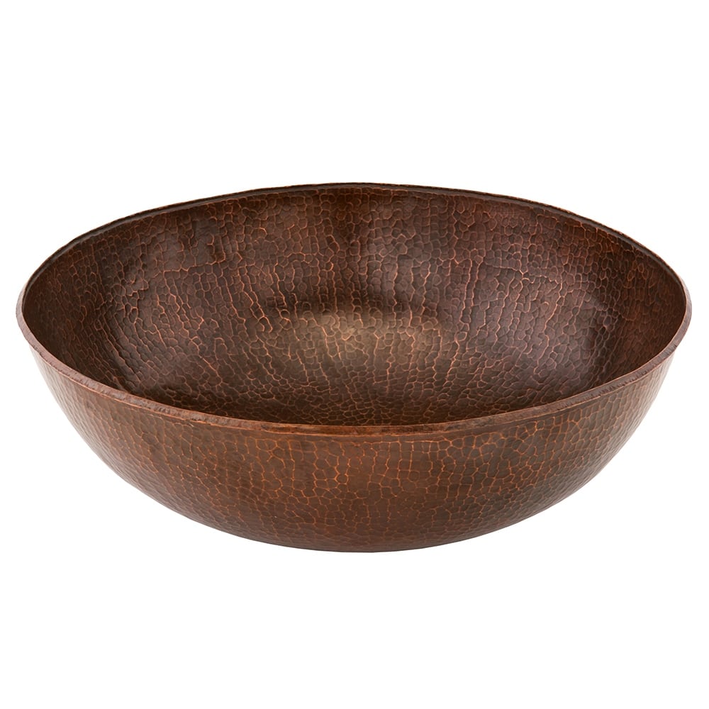 17" Large Round Vessel Hammered Copper Sink (VR17BDB)