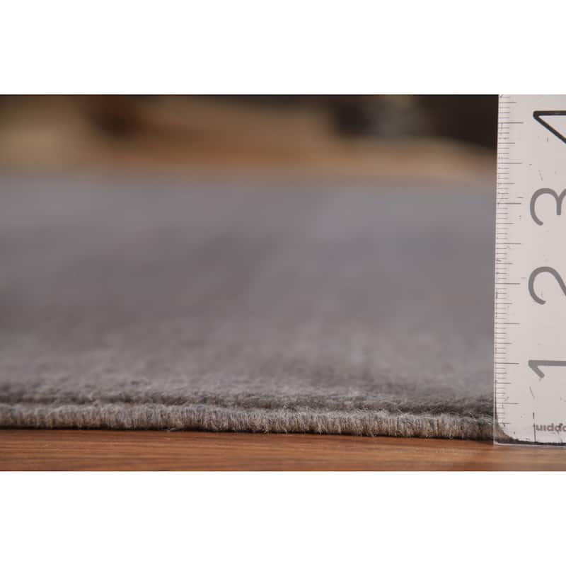 Gray Modern Gabbeh Oriental Area Rug Handmade Solid Wool Carpet - 8'5" x 9'11"