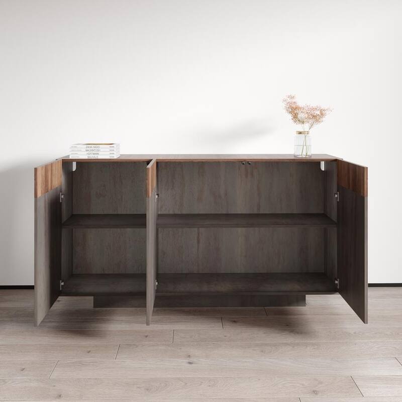 Meble Furniture Haopsa Sideboard Buffet Credenza 62.9W x 15.8D x 33.3H Modern European