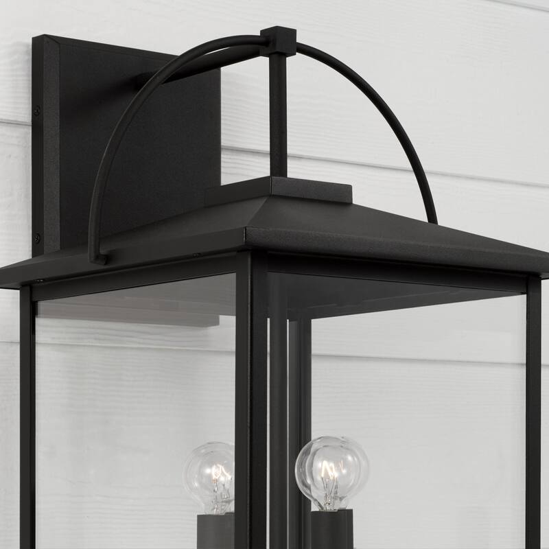 Bryson Black Outdoor Wall Lantern w/ Clear Glass