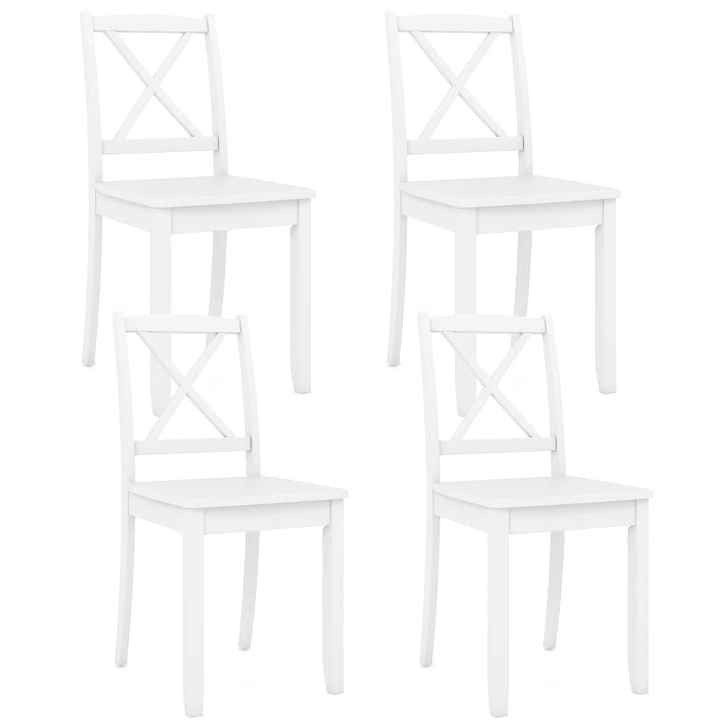 Gymax Dining Chair Set of 4 Kitchen Side Chairs w/ Rubber Wood Legs &