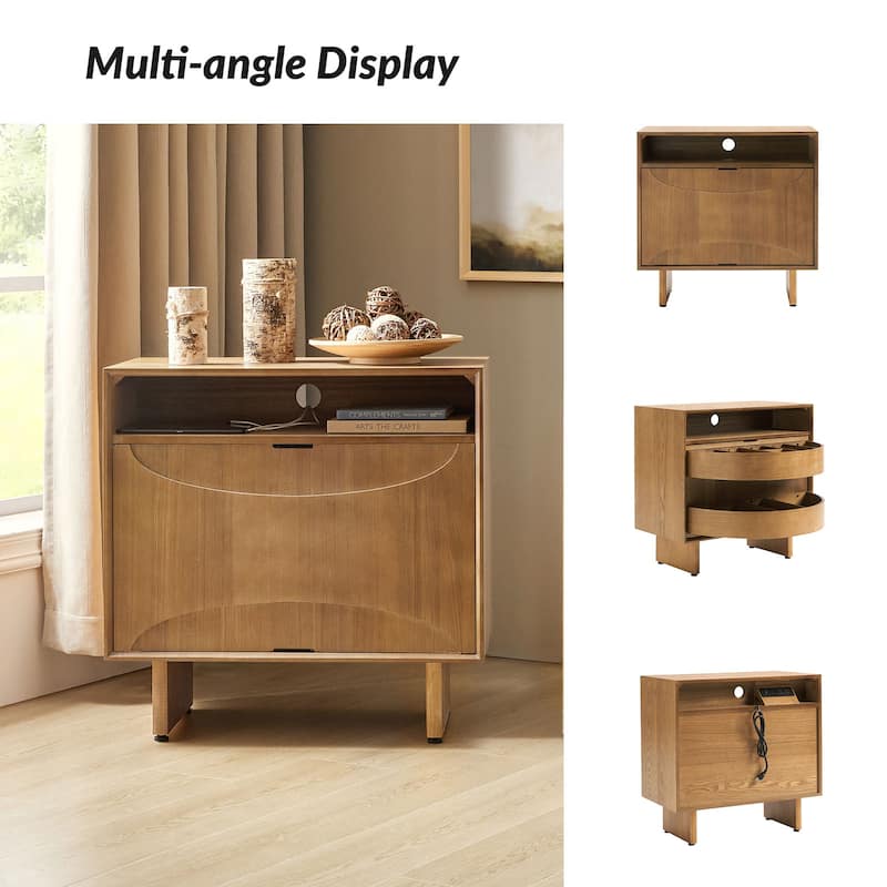 Faustus Modern 28"Tall Nightstand Set of 2 with Drawers by HULALA HOME