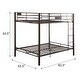 preview thumbnail 5 of 3, Industrial Minimalist Metal Bed,Black Double Queen Bunk Bed with Built-in Ladder,Classic Queen Metal over Queen Bunk Bed