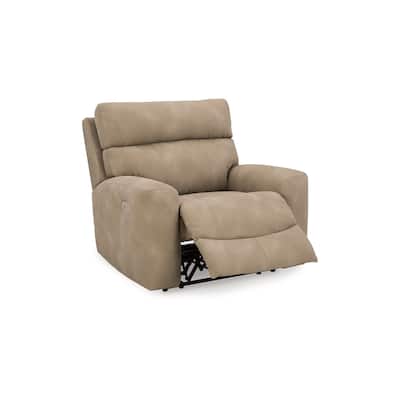 Corbin Power Recliner Chair, Adjustable, USB Port, Brown Faux Leather