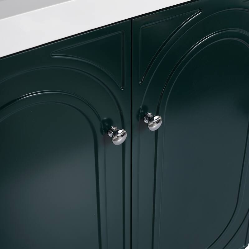 Modern 30 Inch Freestanding Bathroom Vanity Base without Sink, Storage Cabinet with Soft-Close Doors and Adjustable Shelves