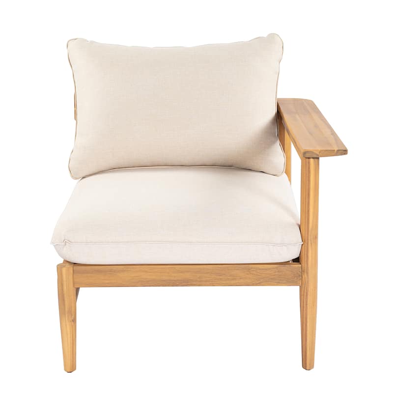 Christopher Knight Home - Terassi 5-Piece Acacia Wood Outdoor L-Shaped Sectional Sofa Set with Ottoman, Light Teak Finish