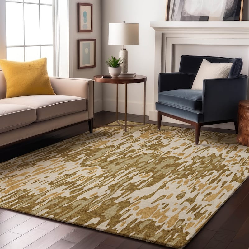 Premium Washable Super Soft Abstract Harmony Mayfield Rug - Wheat - 2'6" x 3'10"