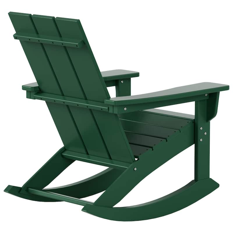 Shoreside Modern Eco-Friendly All Weather Poly Adirondack Rocking Chairs (Set of 2)