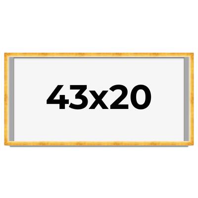 43x20 Shadow Box Frame Gold | 1.625 Inches Deep Real Wood Traditional
