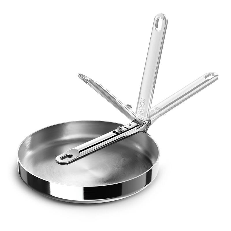 Joseph Joseph Space Steel Stainless Steel Frying Pan with Folding Handle - 9.5"
