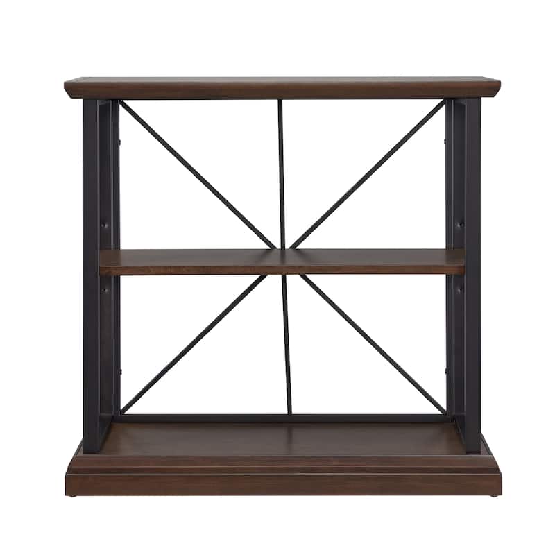 Leick Home Finnick Mixed Metal and Wood Adjustable Bookshelf